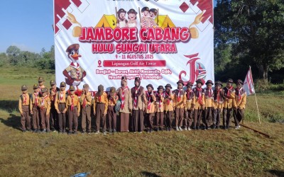 MIN 22 HSU Ikuti Upacara Hari Pramuka ke-64 Kwarcab Hulu Sungai Utara